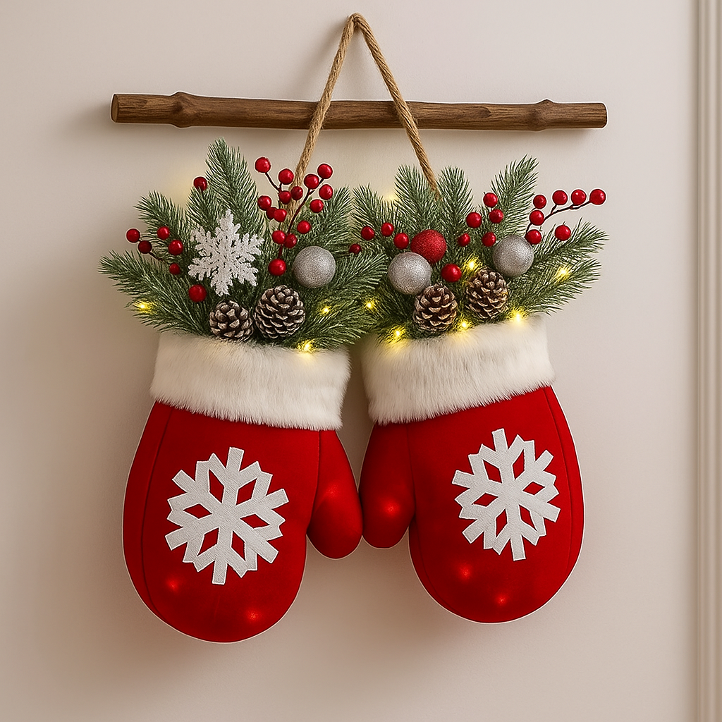 Christmas Glove Flower Wreath