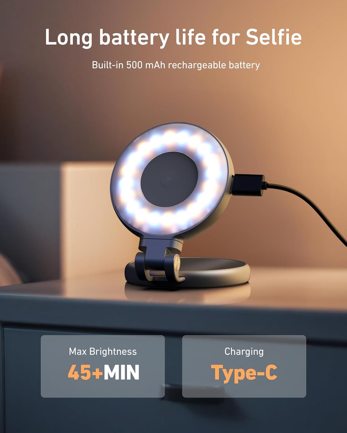 Magnetic Selfie Light with Mirror™