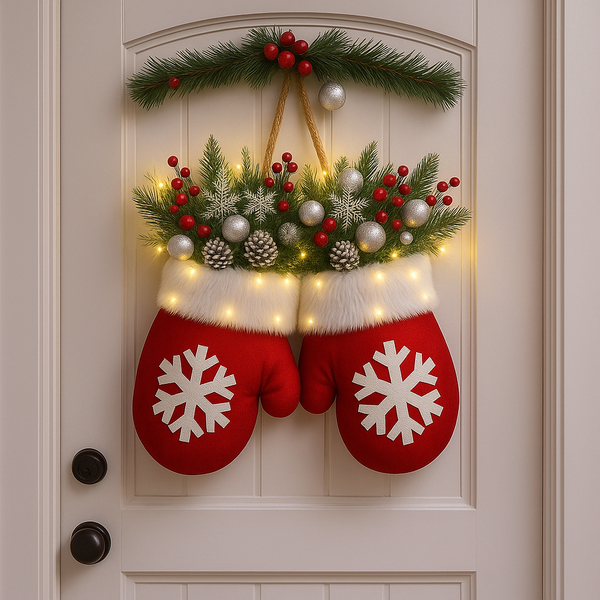 Christmas Glove Flower Wreath