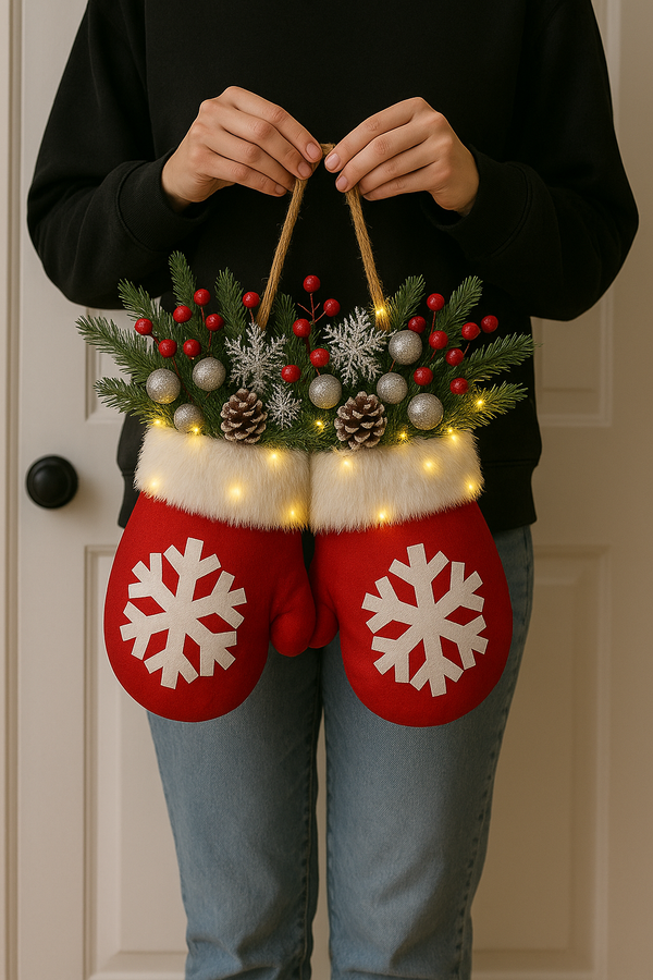 Christmas Glove Flower Wreath