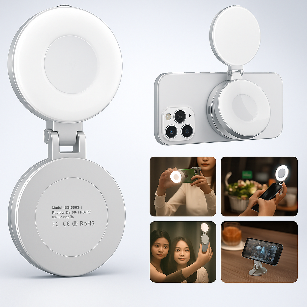 Magnetic Selfie Light with Mirror™