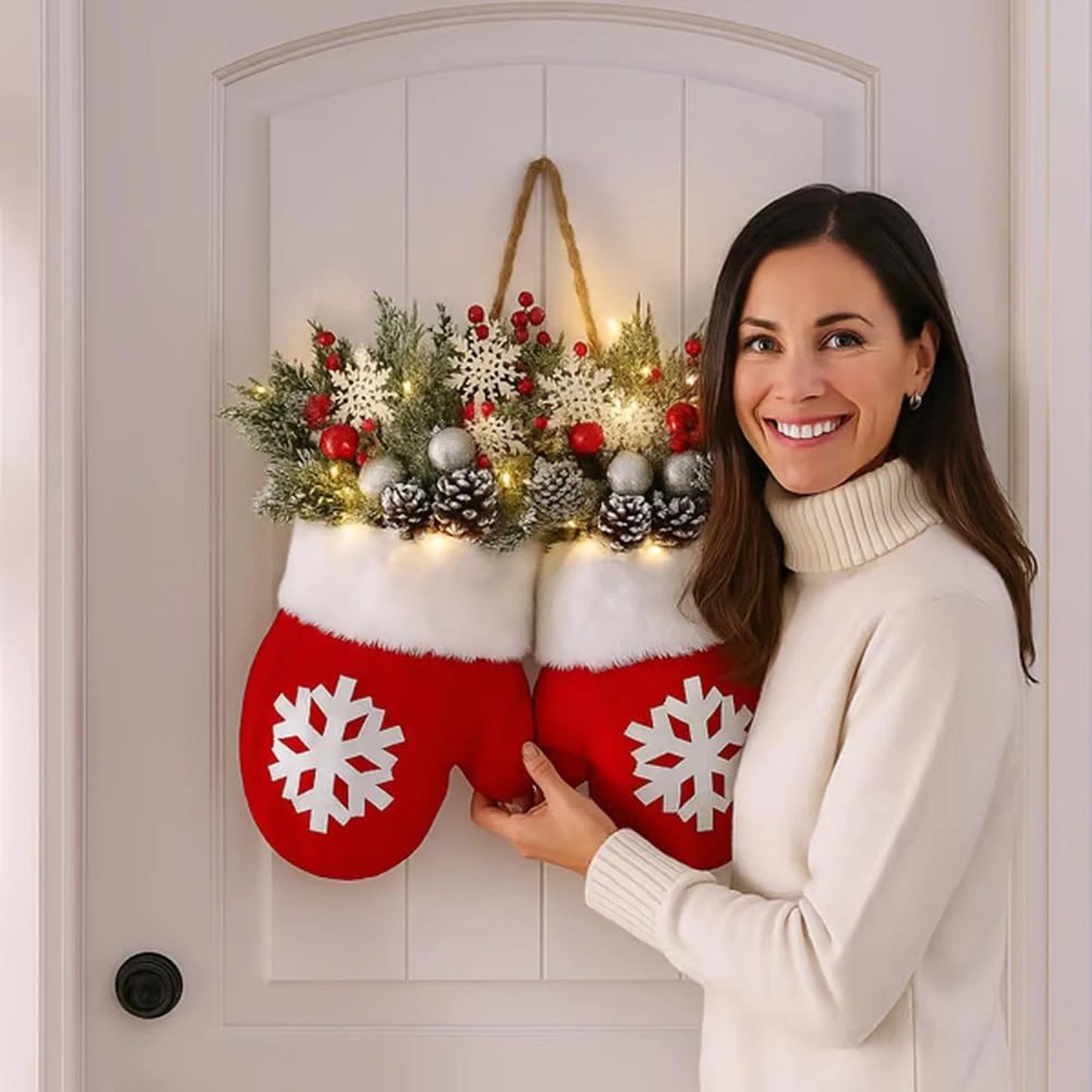 Christmas Glove Flower Wreath